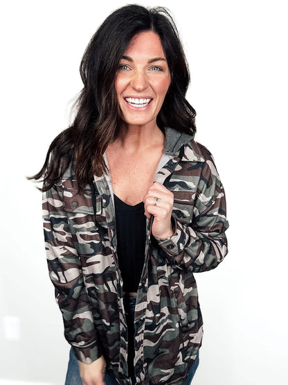 Preorder: Arbor Edge Camo Hooded Shacket