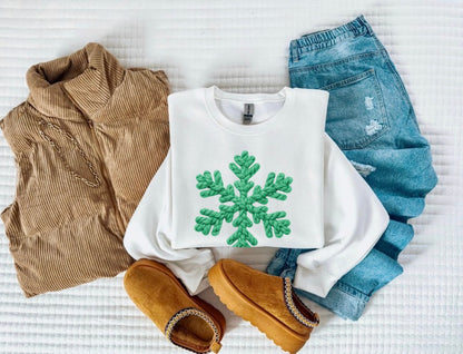 Faux Yarn Snowflake Sweatshirt Preorder