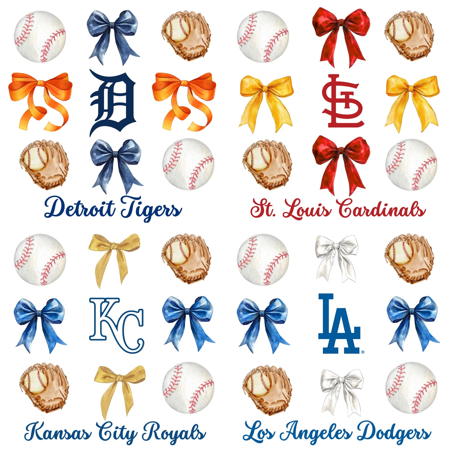 Baseball Team Bow Preorder