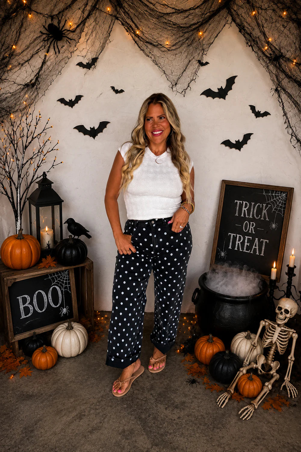 PREORDER: Polka Dot Black Denim, Early September Arrival