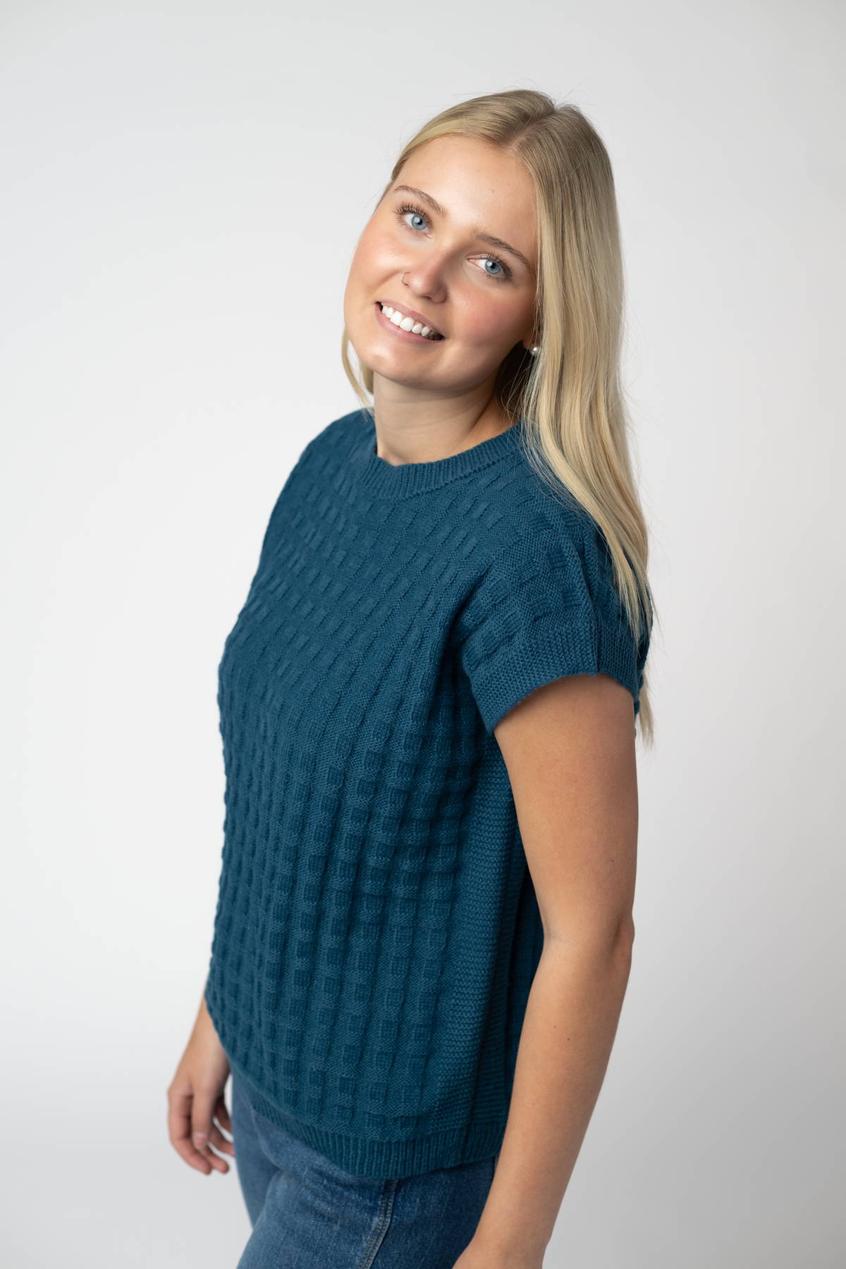Kelly Knitted Top - Teal