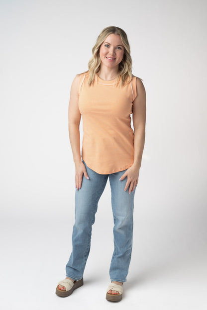Micro Striped Tank - Orange