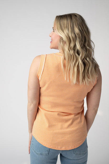 Micro Striped Tank - Orange