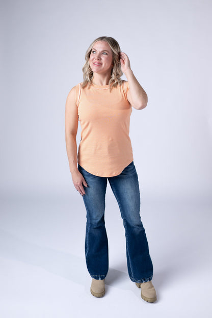 Micro Striped Tank - Orange