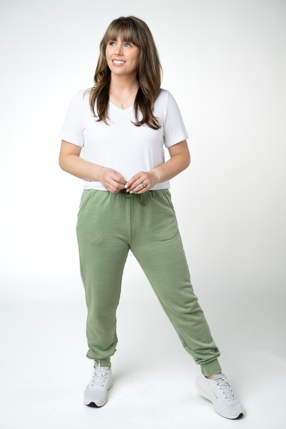 Vintage Wash Joggers - Olive