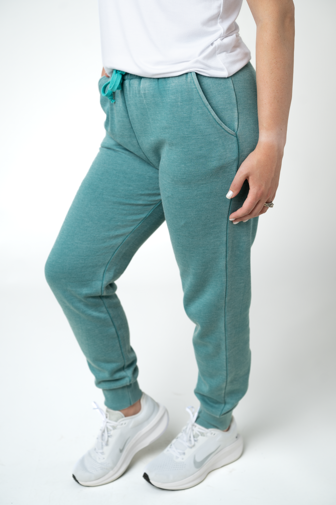 Vintage Wash Joggers - Teal