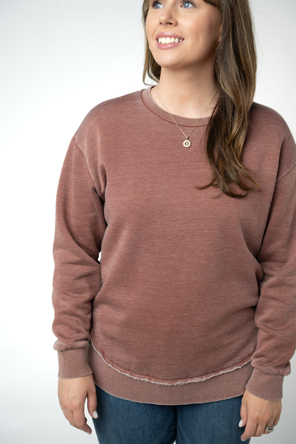 Vintage Wash Pullover - Brown