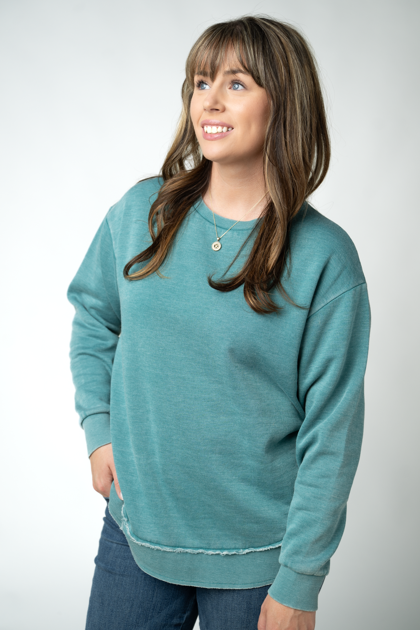 Vintage Wash Pullover - Teal