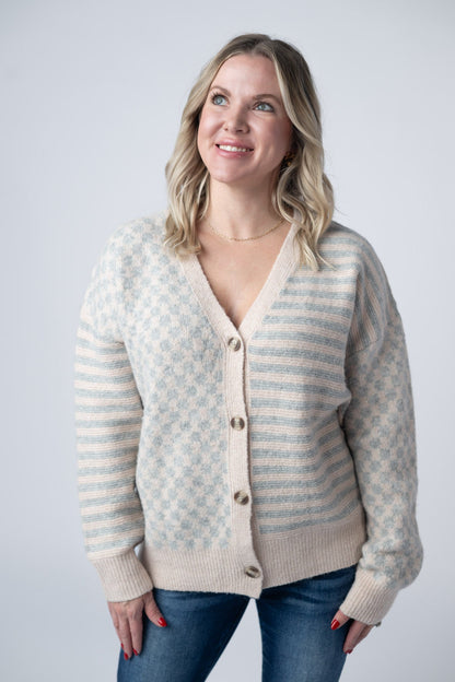 Pattern Mix Neutral Cardigan