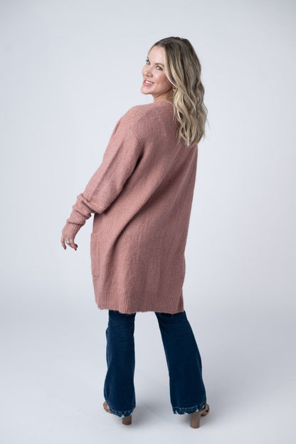 Madison Cozy Cardigan - Dusty Rose