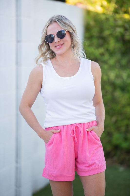 Weslie Waffle Shorts - Pink