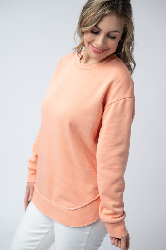 Vintage Wash Pullover - Spring Peach
