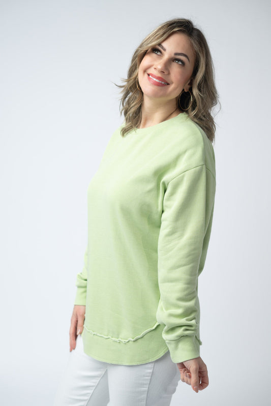 Vintage Wash Pullover - Spring Leaf