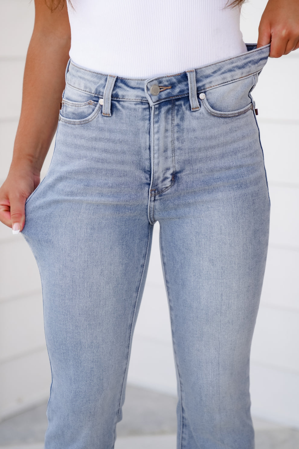 Judy Blue Tummy Control Side Slit Jeans, 32” Inseam