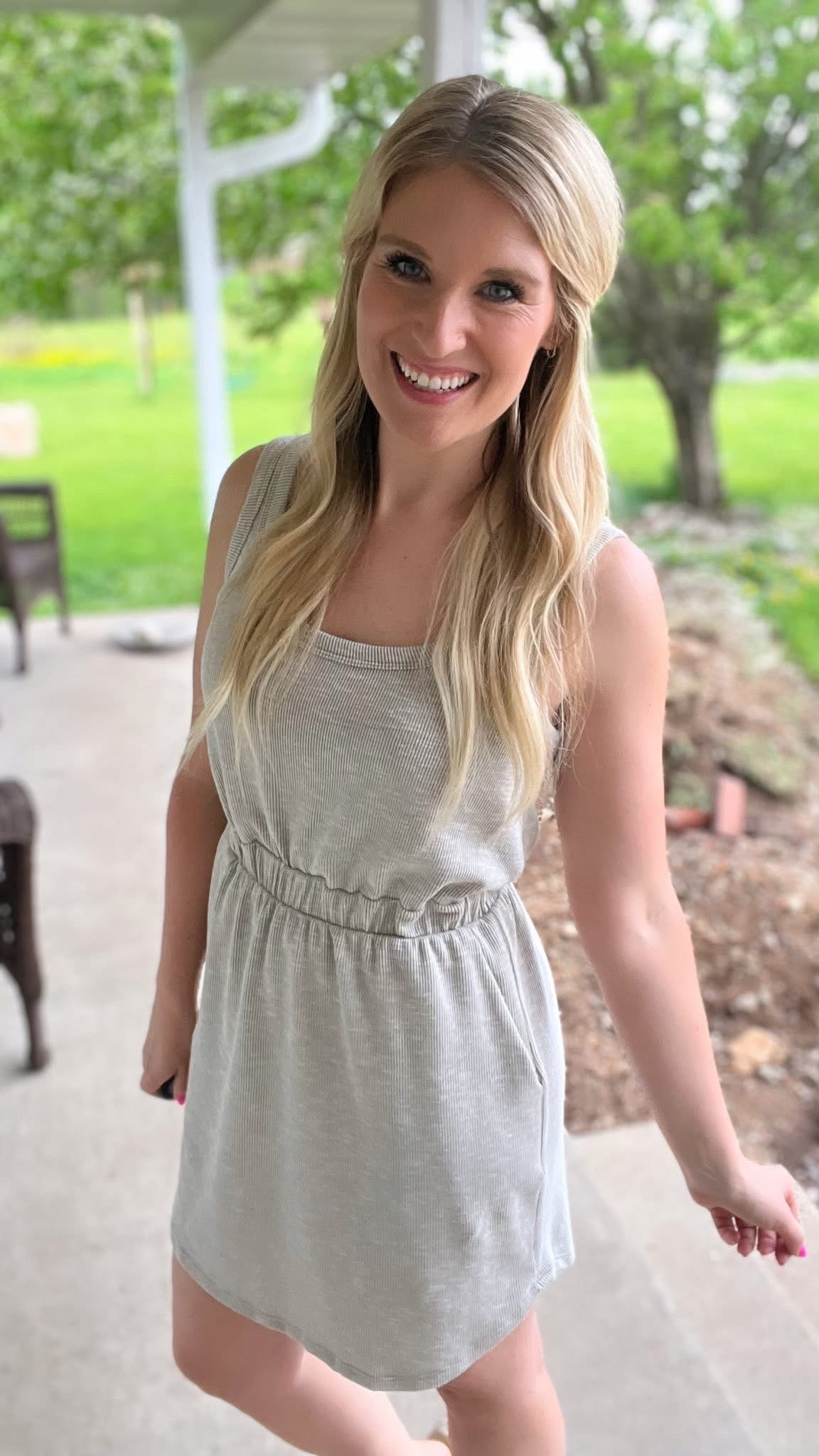 Everyday Taupe Knit Dress With Shorts