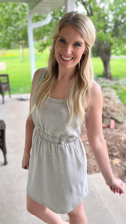 Everyday Taupe Knit Dress With Shorts