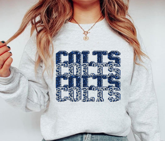 Colts Faux Glitter Look Sweatshirt preorder