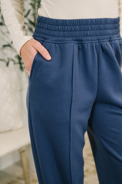Front Seam Jogger Bottoms in Blue Indigo