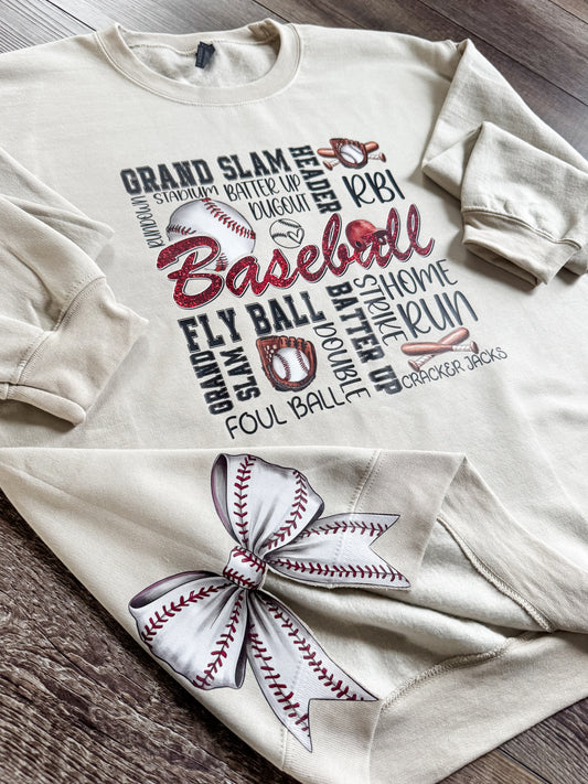 Baseball Bow Cut Out Sweatshirt Preorder