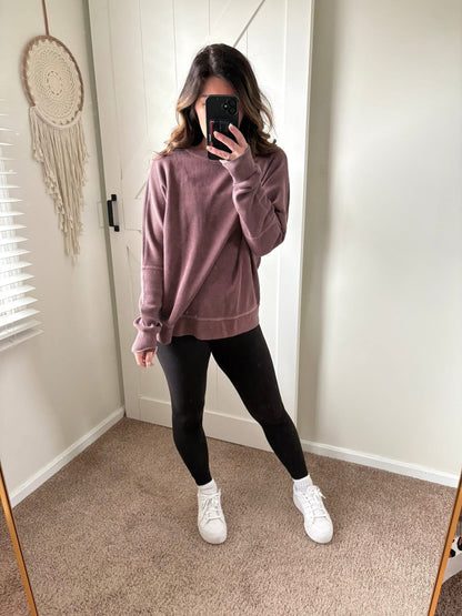 PREORDER: Drop Shoulder Worn Waffle Top