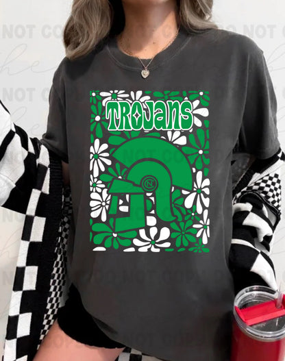 Floral Trojans on Comfort Colors Preorder