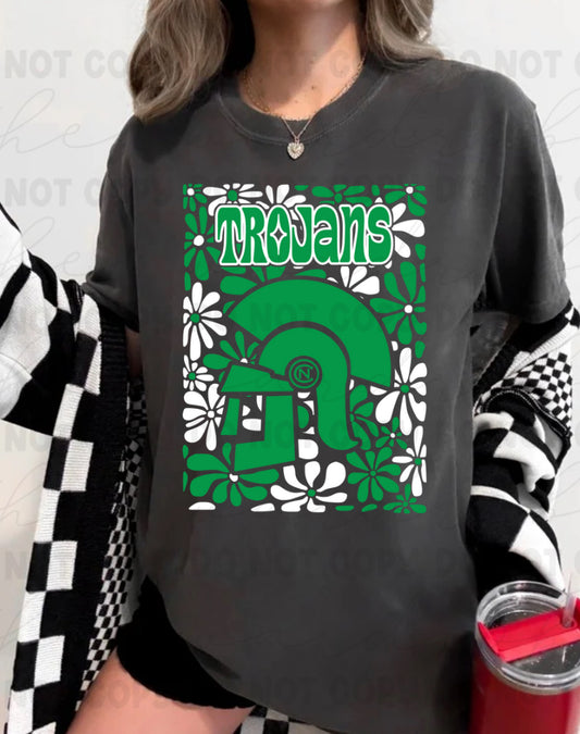 Floral Trojans on Comfort Colors Preorder