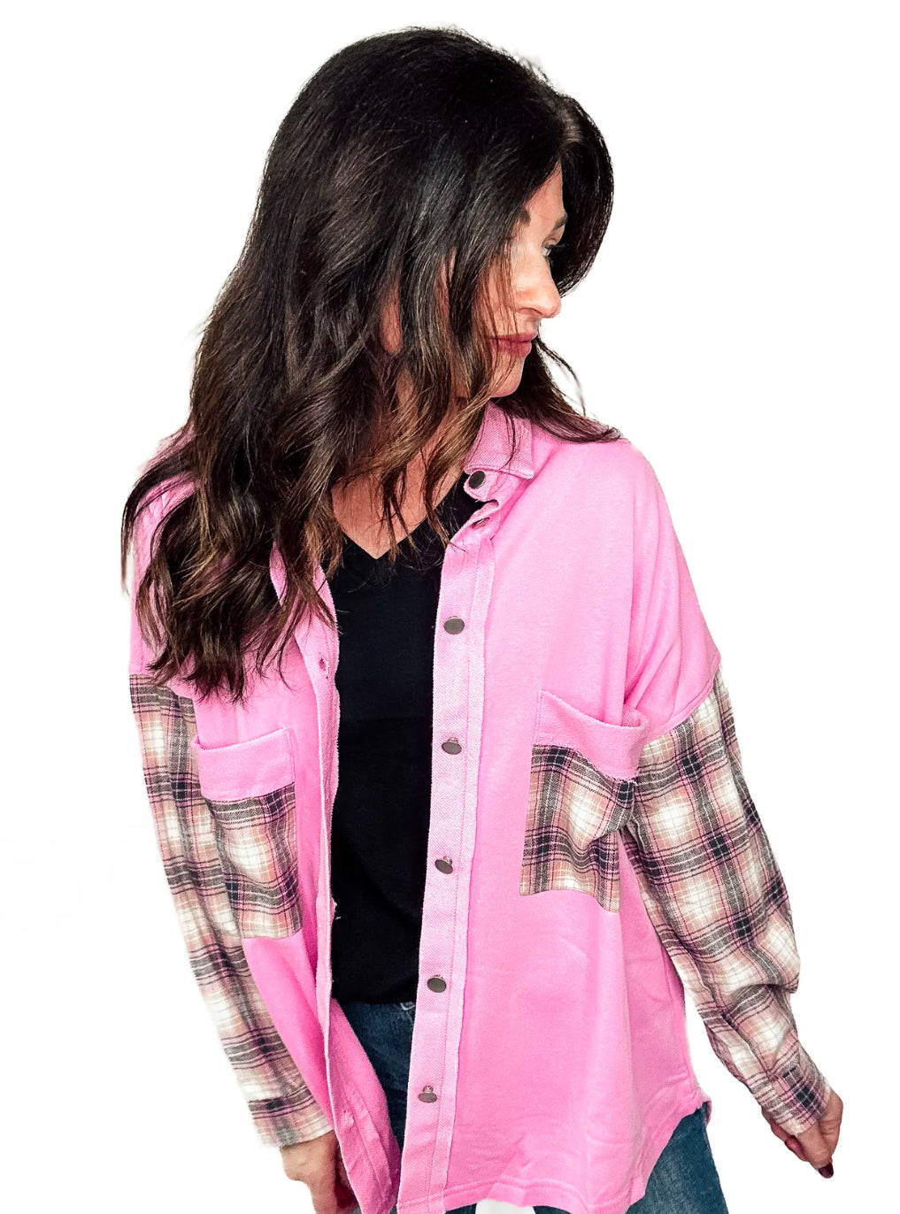 PREORDER: Pink and Plaid Fusion Shacket