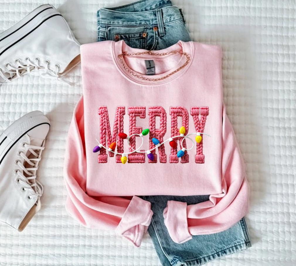Faux Yarn Merry Lights Sweatshirt Preorder