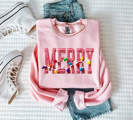 Faux Yarn Merry Lights Sweatshirt Preorder