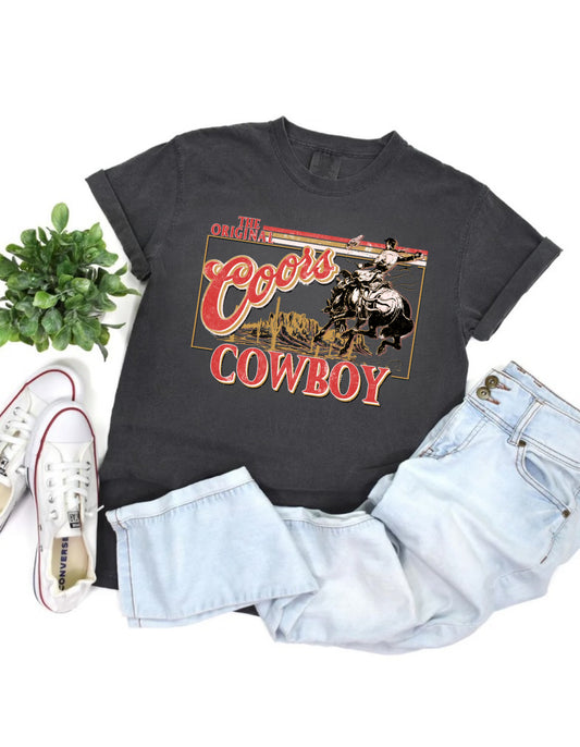 The Original Cowboy on Comfort Colors- ivory tee or long sleeve preorder