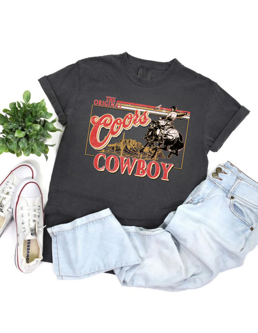 The Original Cowboy on Comfort Colors- pepper tee or long sleeve preorder