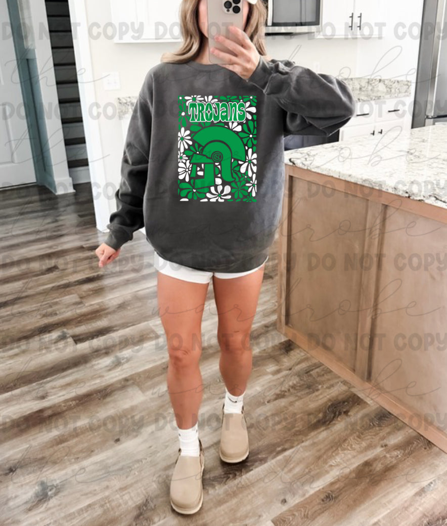 Floral Trojans on Comfort Colors Preorder