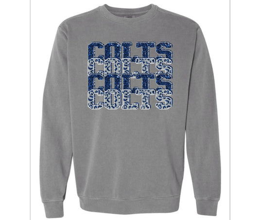 Faux Glitter Colts on Comfort Colors Preorder