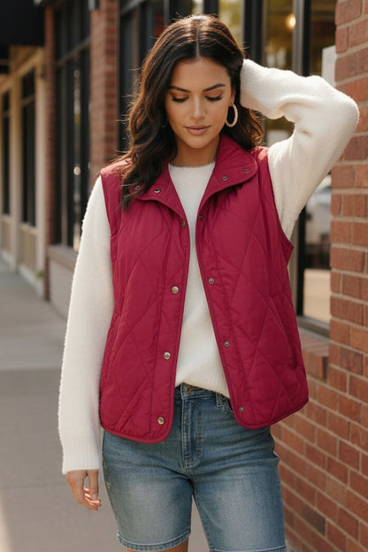 Cranberry Cozy Puffer Vest