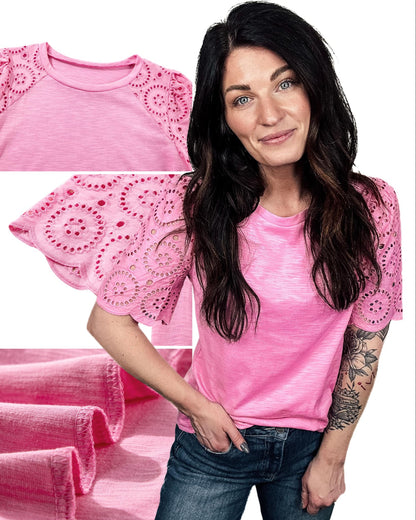 PREORDER: Breeze and Bloom Eyelet Tee
