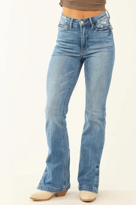 Judy Blue Tummy Control Side Slit Slim Boot Jeans