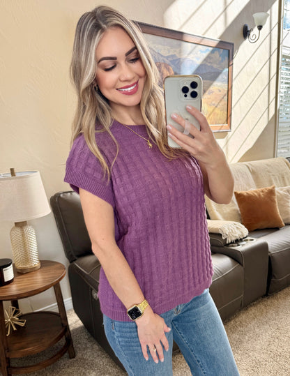 Kelly Knitted Top In Plum