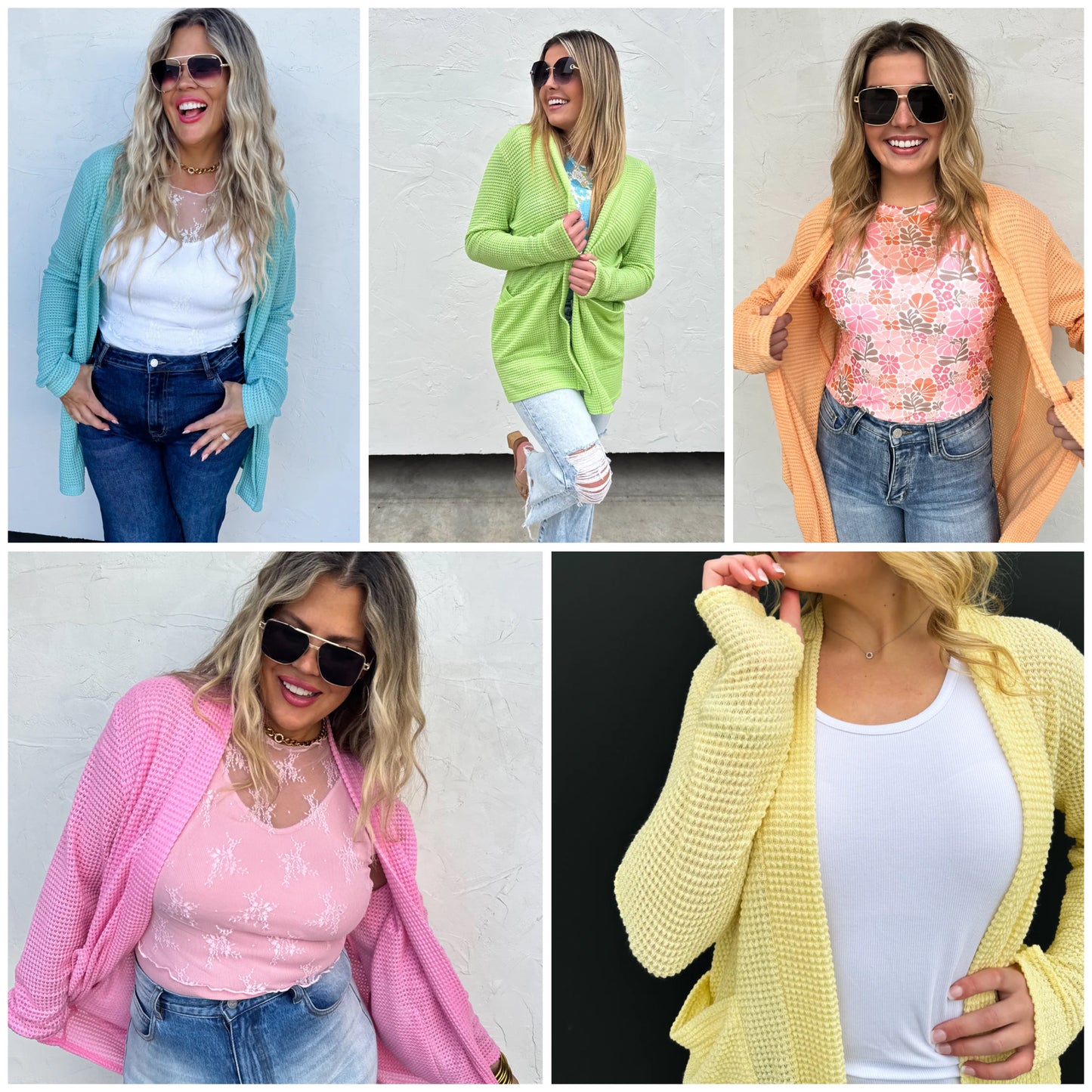 Spring Waffle Knit Cardigan Preorder