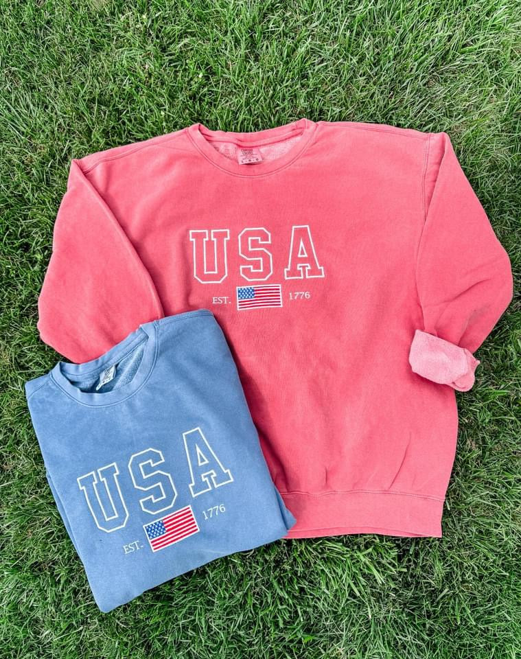 Embroidered USA Sweatshirt preorder
