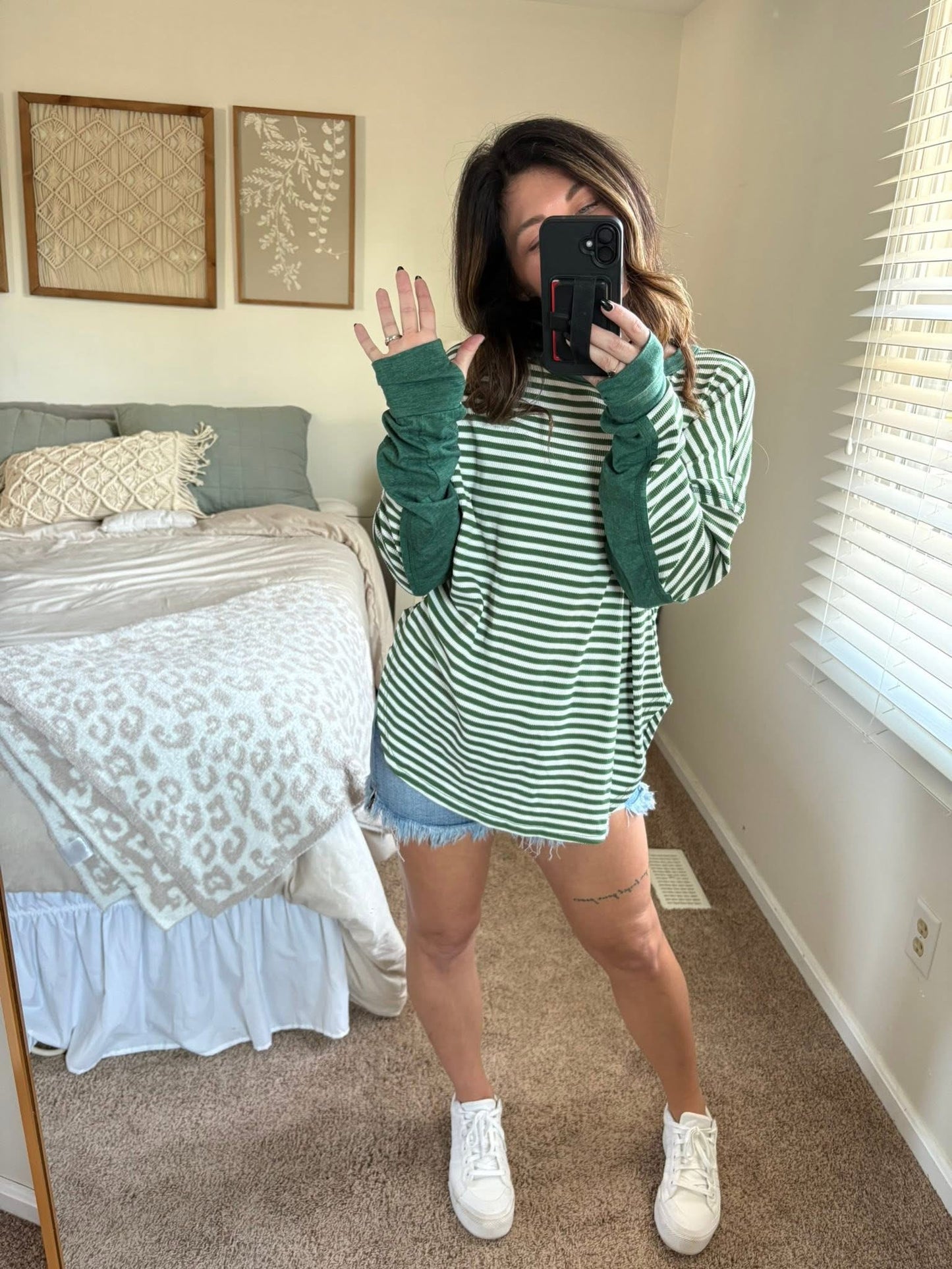 PREORDER: Striped and Chill Thumbhole Top