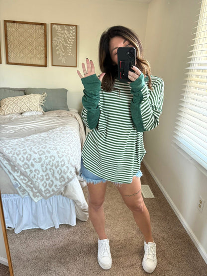 PREORDER: Striped and Chill Thumbhole Top