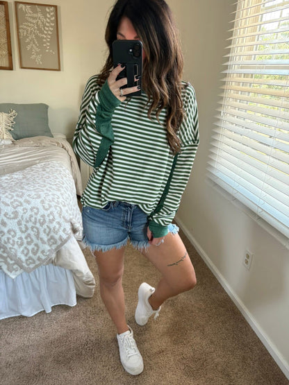 PREORDER: Striped and Chill Thumbhole Top