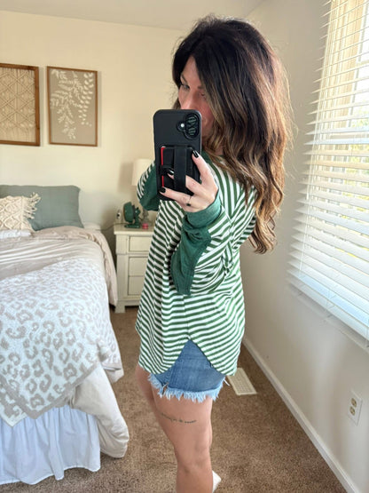 PREORDER: Striped and Chill Thumbhole Top