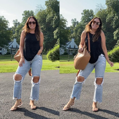 Rizzo High Rise Crop Straight Jeans