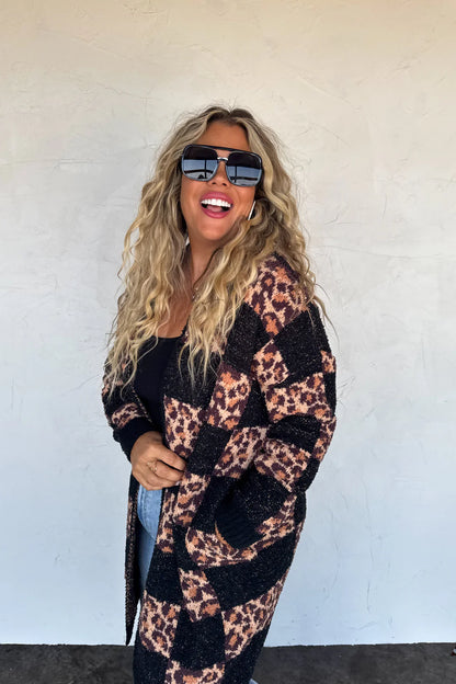 PREORDER: Leopard Checker Cloud Cardigans, Early Dec Arrival