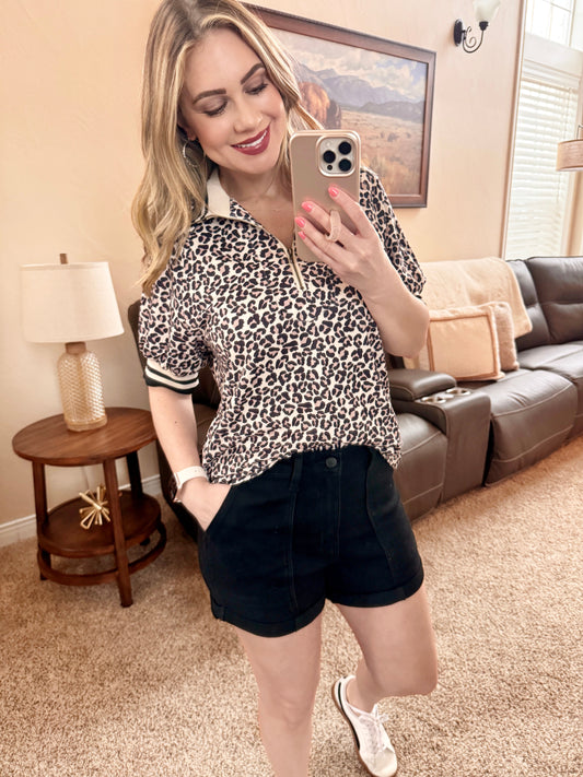 Black Aurora Weekender Judy Blue Shorts With Double Rolled Cuff