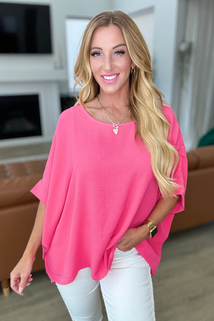 Oversized, Dolman Sleeve Top in Bubble Gum Pink