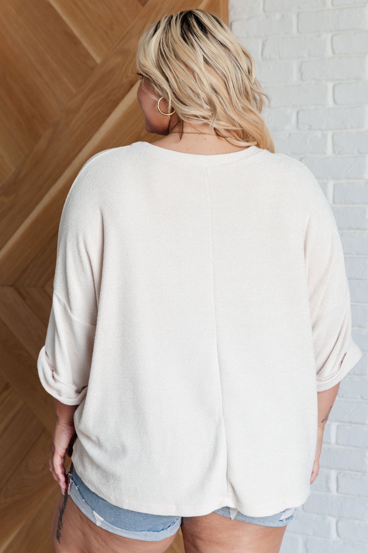 Ivory Thoughts Oversized Chenille Blouse