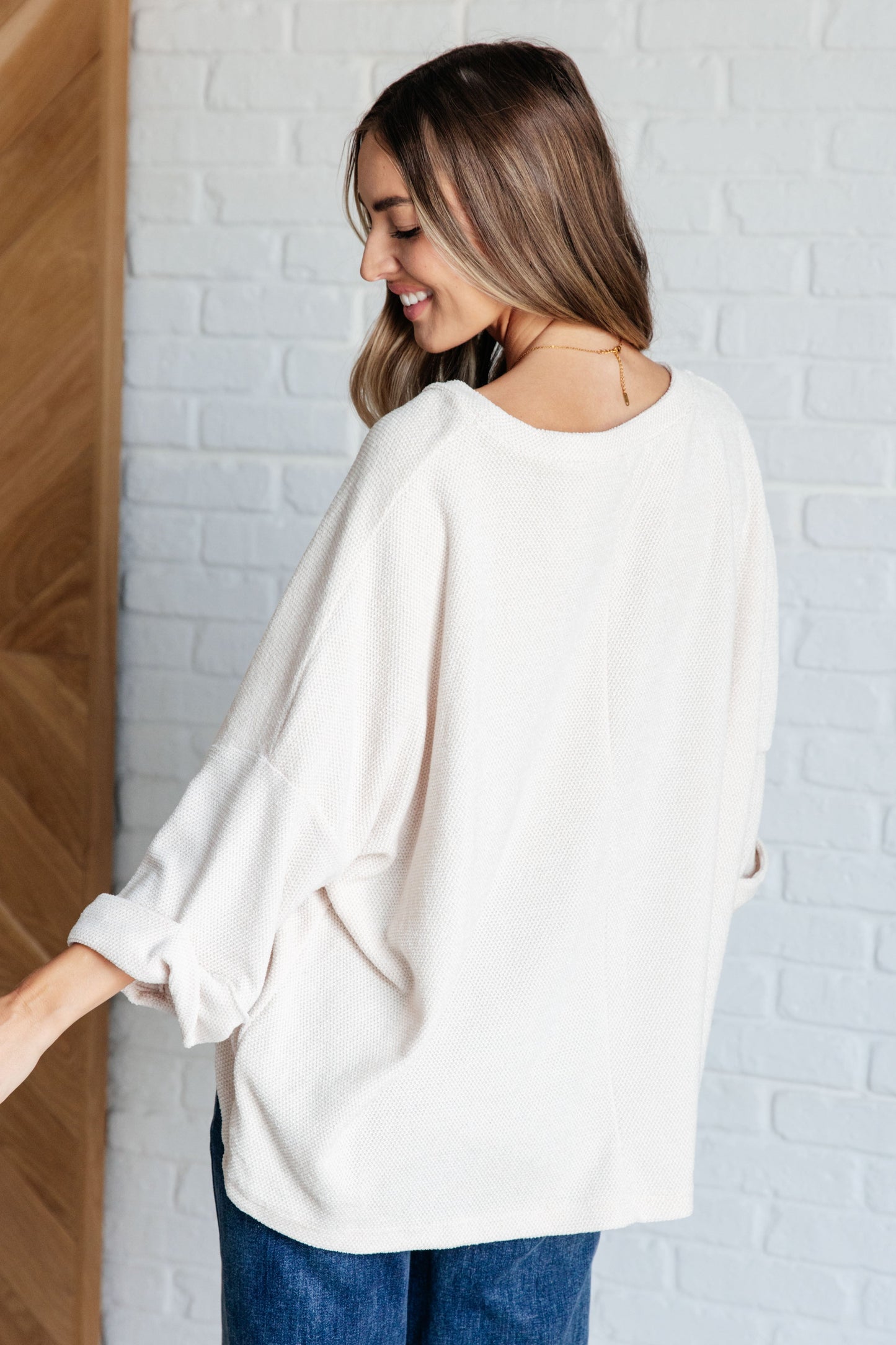 Ivory Thoughts Oversized Chenille Blouse