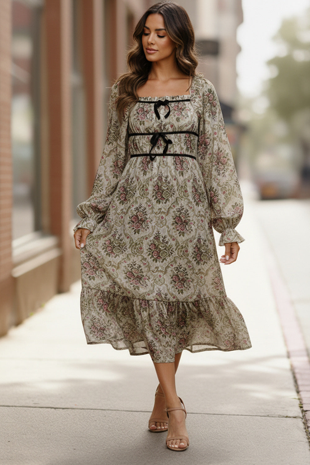 Garden Chateau Midi Dress